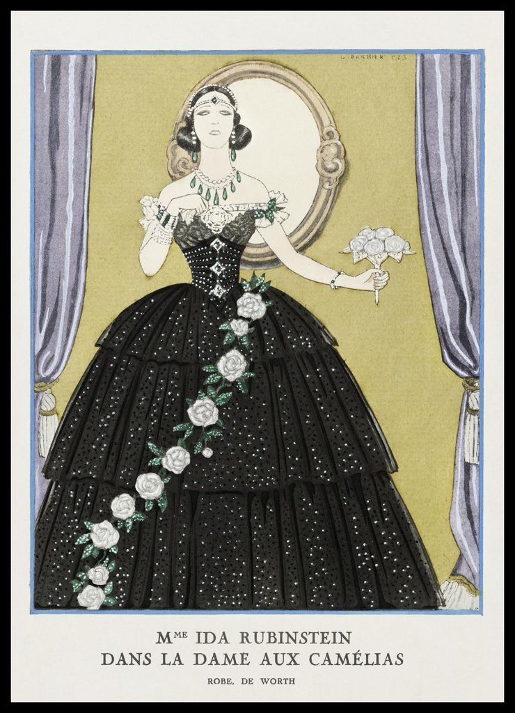 Plakat 50x70cm Ida Rubinstein, Barbier Vintage für das Wohnzimmer