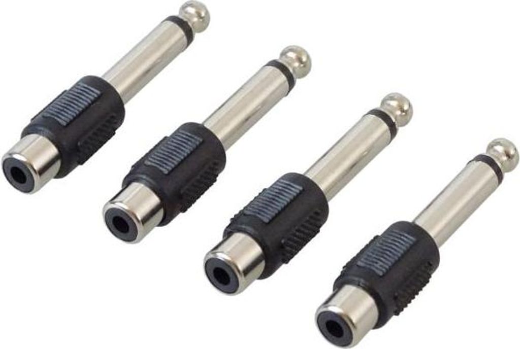 keepdrum ADA050 Adapter RCA Cinch - 6,3 Klinke 4 Stück