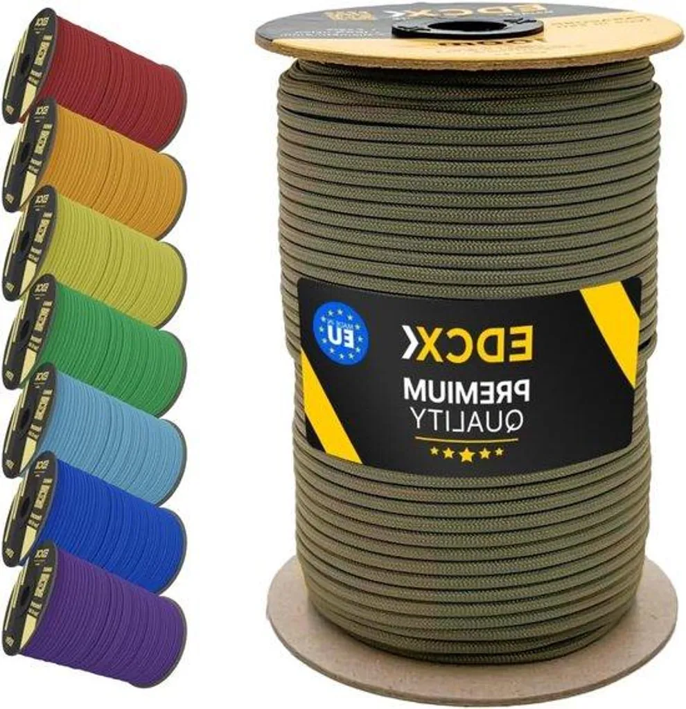 Corde de camping beige 100m en nylon 4mm idéale pour bivouac et tentes