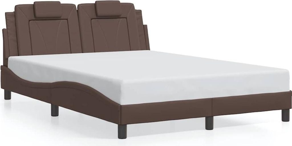 vidaXL Bettgestell "Viana" ohne Matratze Braun 120x200 cm Kunstleder