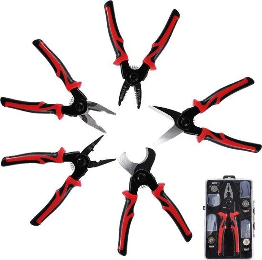 Pince à becs interchangeables 5 en 1 multifonction avec coffret rigide