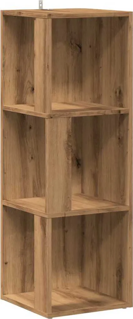 Mobile Angolare 33x33x100 cm Rovere | Scaffale Moderno Truciolato - 1