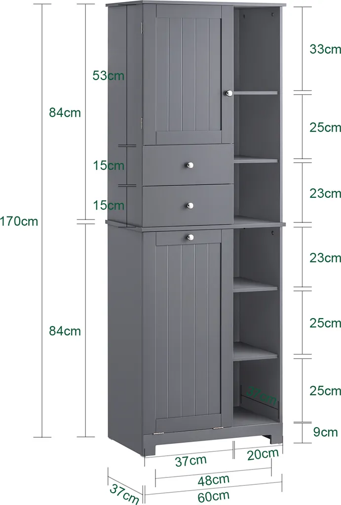 Solution rangement salle de bain étroite : armoire haute et bac à linge