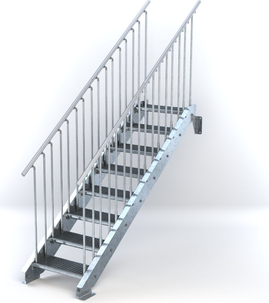 Stahltreppe 8 Stufen bis Höhe 160 cm, Laufbreite : 60 cm Produktbild 