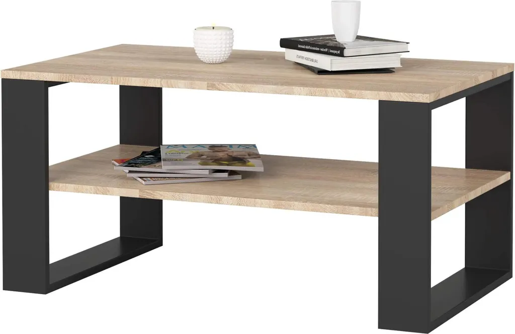 Tavolino Salotto 92x53x45 Akord Alex - Rovere Sonoma - Stile Loft