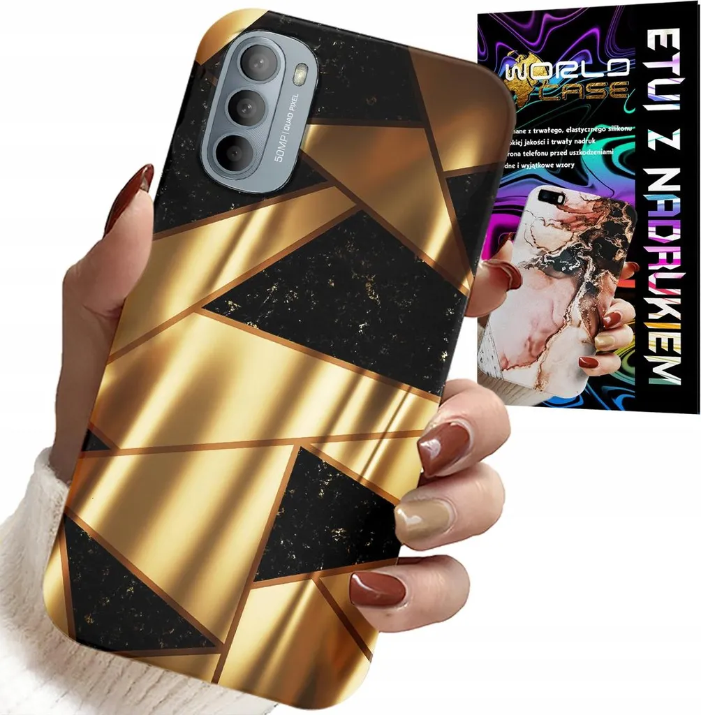 Custodia per Motorola Moto G52 / G82 - Design elegante oro + Hydro Foil