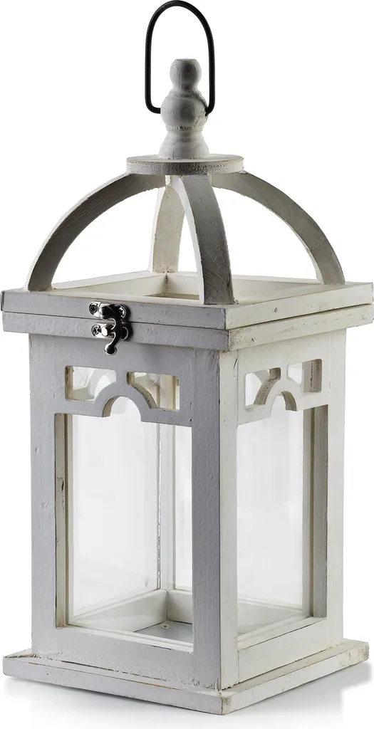 Photophore bois blanc LOKKE 16x26 cm - Structure bois robuste et design