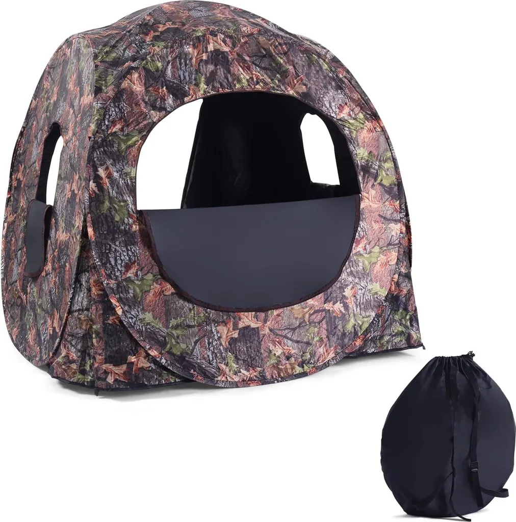 Affût de Chasse au Sol 2 Places - Tente Camouflage avec Vision Totale