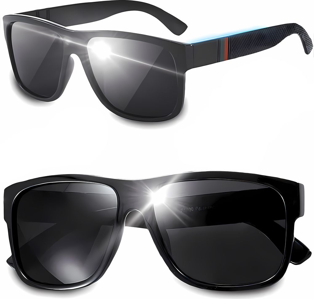Polarisierte Sportbrille Sonnenbrille Fahrradbrille mit UV400 Schutz für Herren Autofahren Laufen Radfahren Angeln Golf Schwarz Retoo