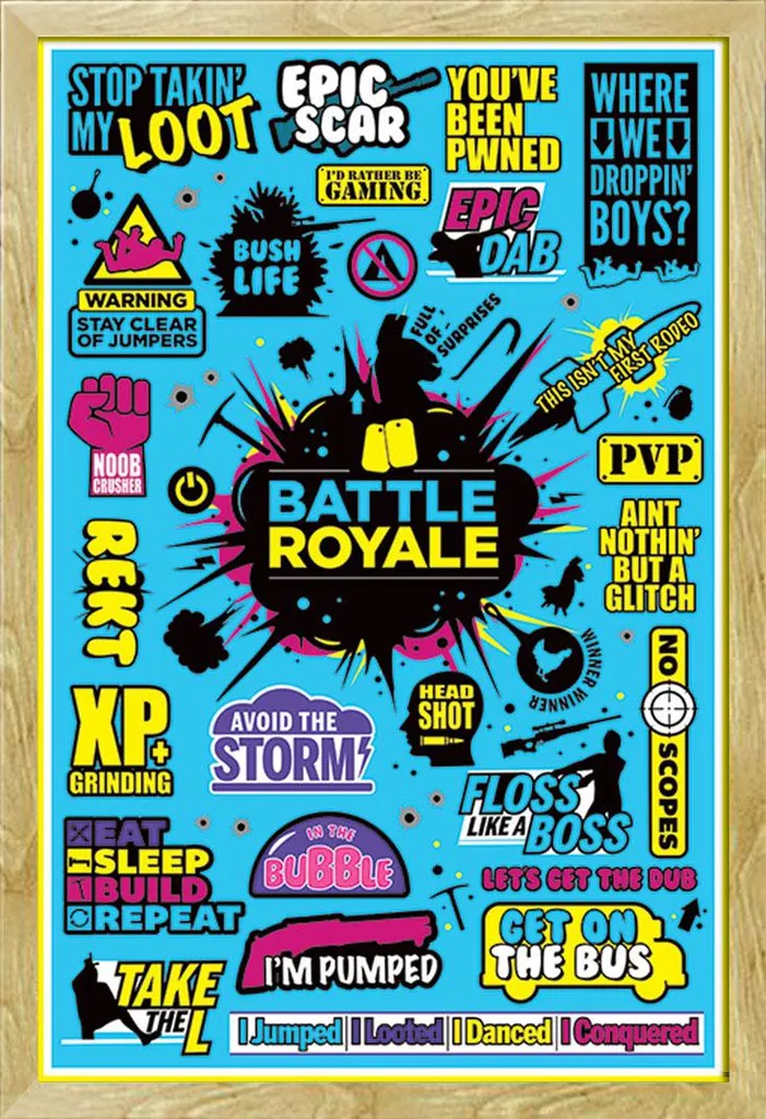 Arredo Gaming: Poster Battle Royale Cornice Shinsuke Faggio MDF