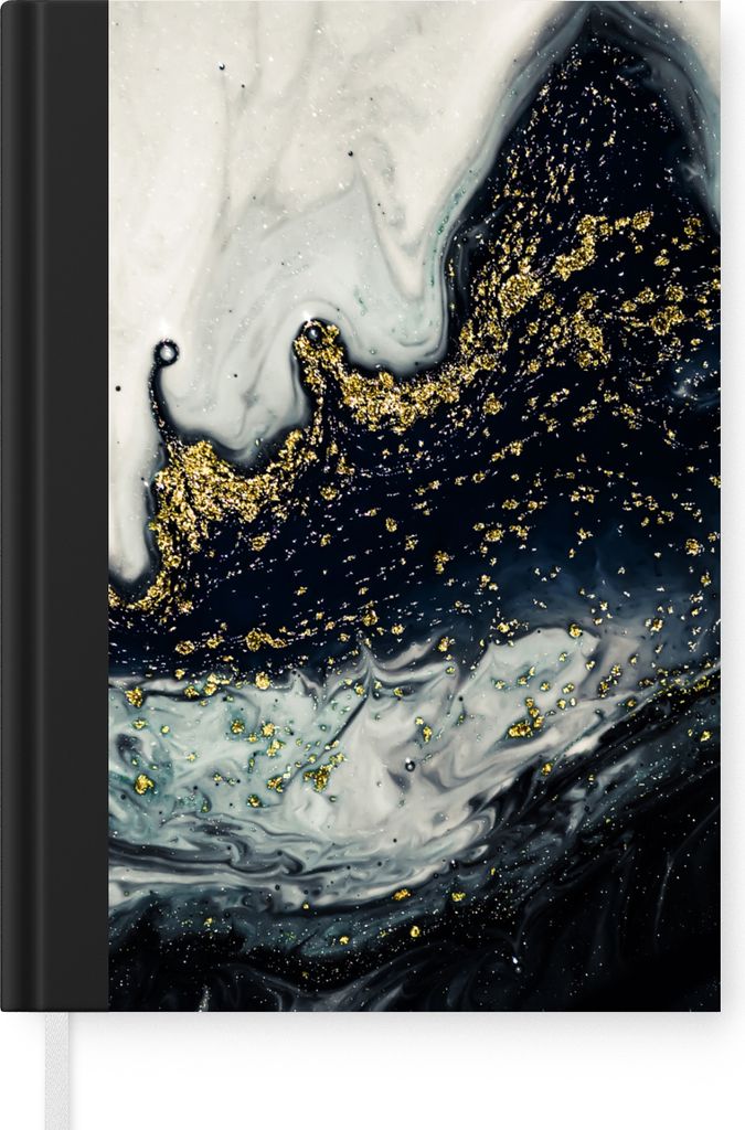 MuchoWow Notizbuch Tagebuch Haushaltsbuch Notebook A5 Marmor - Abstrakt - Gold - Luxus - Notizblock - Notizheft - Notebook - Schreibblock - Papier