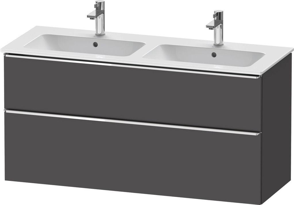 Duravit D-Neo Waschtischunterbau wandhängend, 1280x625x462mm, 1 Auszug, 1 Schubkasten, mit Griff Chrom, DE4365010490000