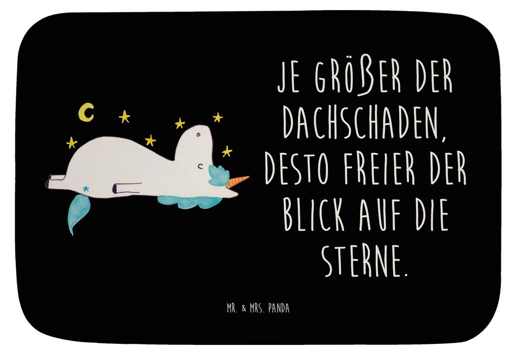 Mr. & Mrs. Panda Badvorleger Einhorn Sternenhimmel - Schwarz - Geschenk, Badteppich, Sterne, badezimmer läufer, Verrückt, Unicorn, Matte, Einhör...