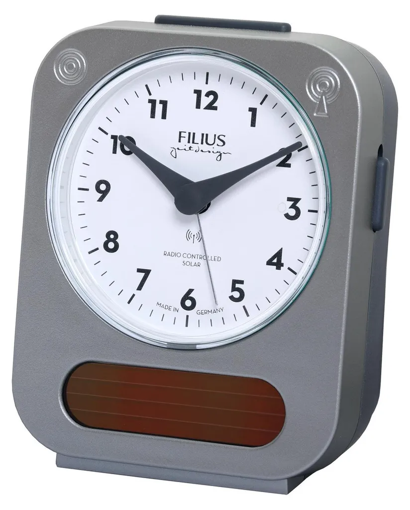 Réveil radio-piloté à énergie solaire Filius - Horloge digitale fiable