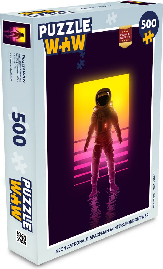 MuchoWow Puzzle 500 Teile Astronaut - Neon - Retro - Denken - Spiel - Toy