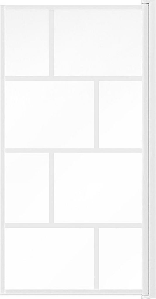 Drehbarer Badewannenschirm im Industriestil - 70 x 140 cm - Weiß matt - Glas - RIVANON