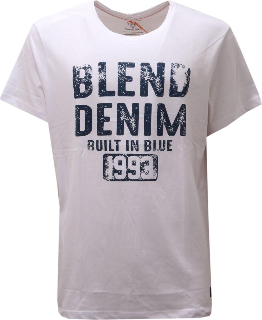 6752AE maglia uomo BLEND white printed Baumwolle t-shirt man