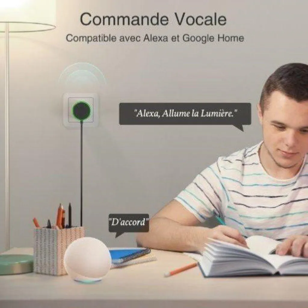 Prise Connectée WiFi 16A Blanche avec 2 Ports USB 2.1A - Lot de 2 Unités - 3