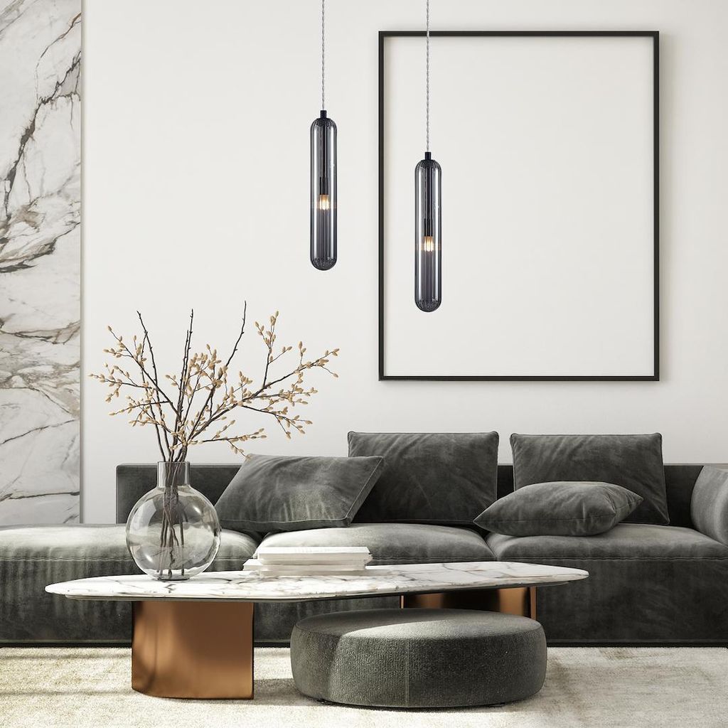Závesná lampa PAX, čierna, 1xG9x9W, sklo, rozmery: 148x8x8 Obrázok produktu 