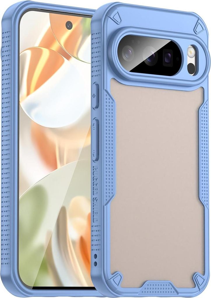 Hülle für Google Pixel 10 Pro - Phonesta Shockproof Armor Semi-Transparent Back Cover - Blau