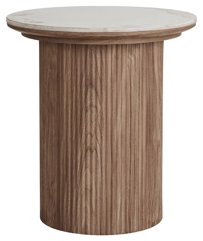 Meuble d'appoint salon Lysa 50 cm pour poser déco et café - Marbre et Bois
