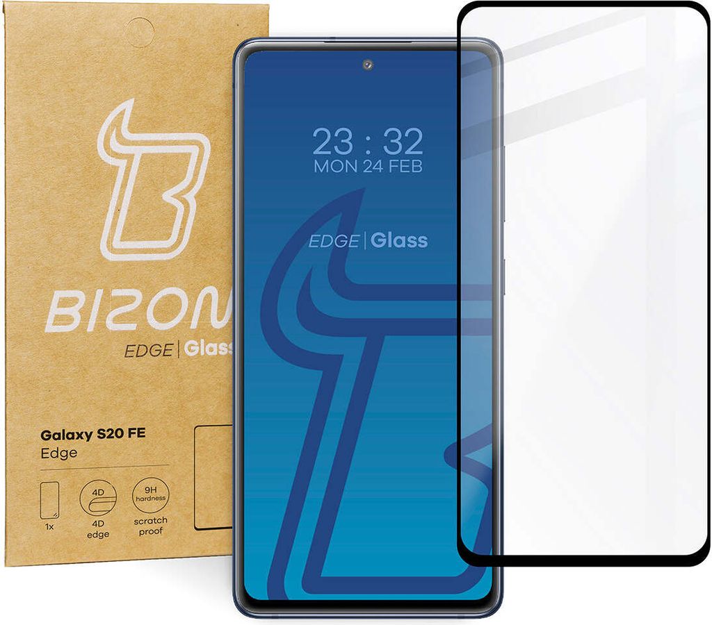 Bizon Glass Edge Panzerglas für Galaxy S20 FE, Schwarz Produktbild 