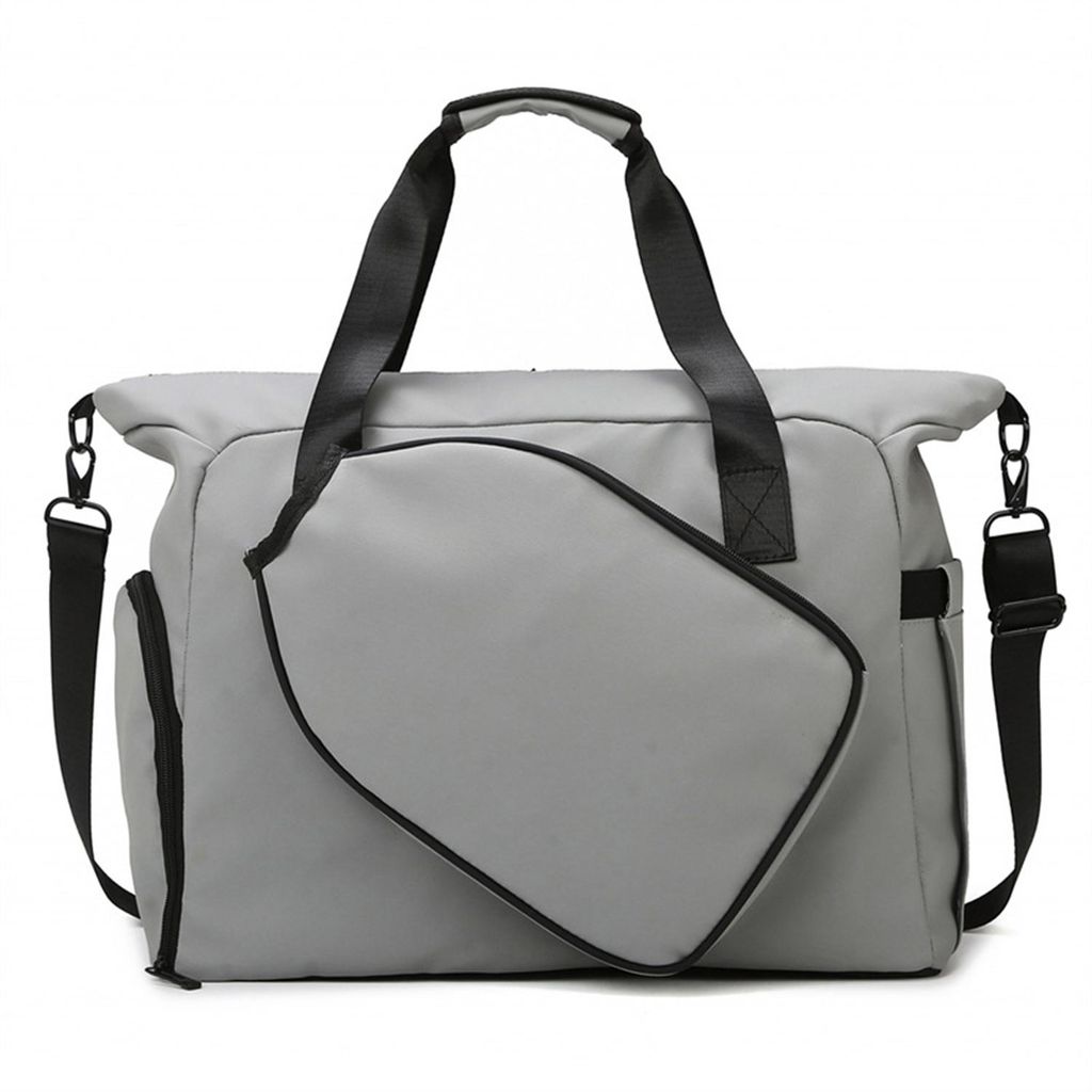 Multifunktionale Tennistasche, Tennisrucksack mit separatem Schuhfach, Grau