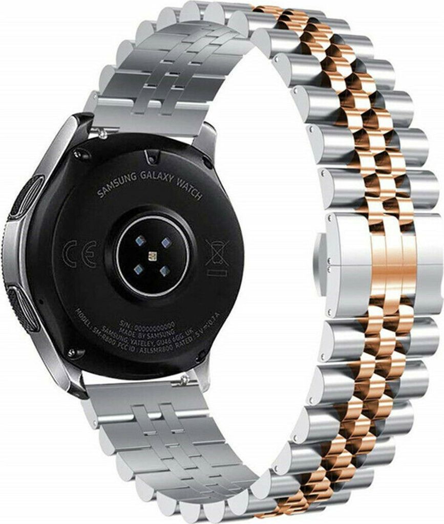 Strap-it Xiaomi Amazfit GTR Jubilee Stahlband (Silber/Roségold)
