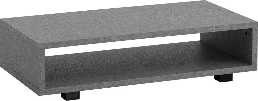 Table de Salon Rectangulaire Grise 100cm Style Béton pour Grand Séjour