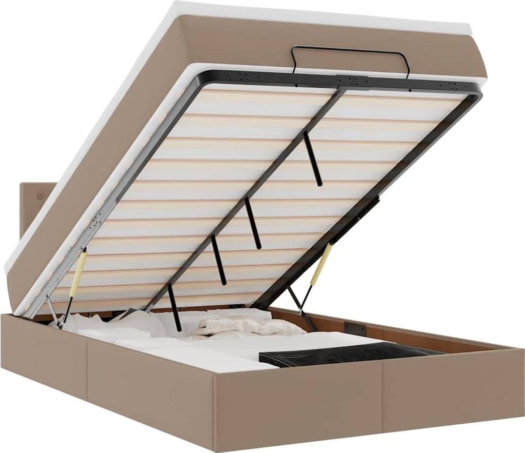 vidaXL Ottoman-Bett mit Matratzen & LEDs 120x200cm Kunstleder