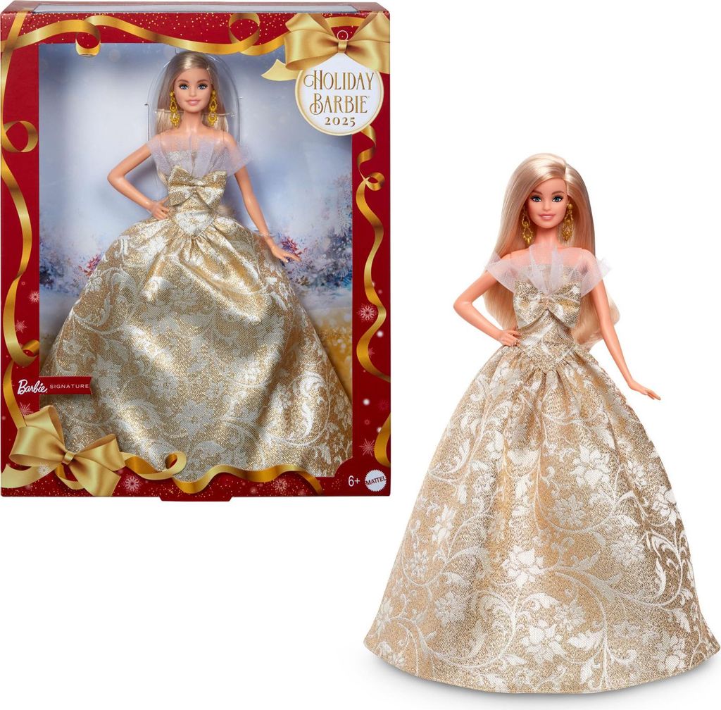 Barbie Vánoční panenka Blondýnka 2025 JBH95 Obrázek produktu 
