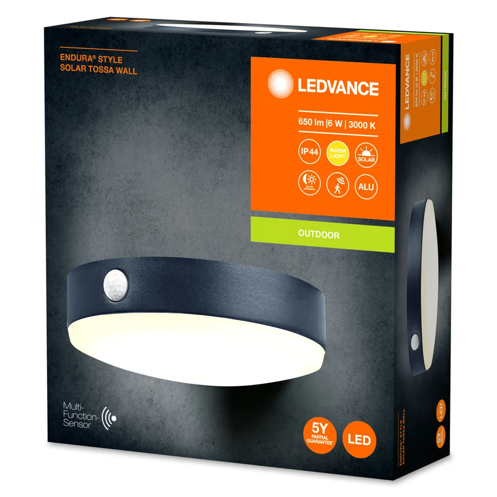 Lampe Solaire Murale Noire : Solution Éclairage Sans Branchement IP44
