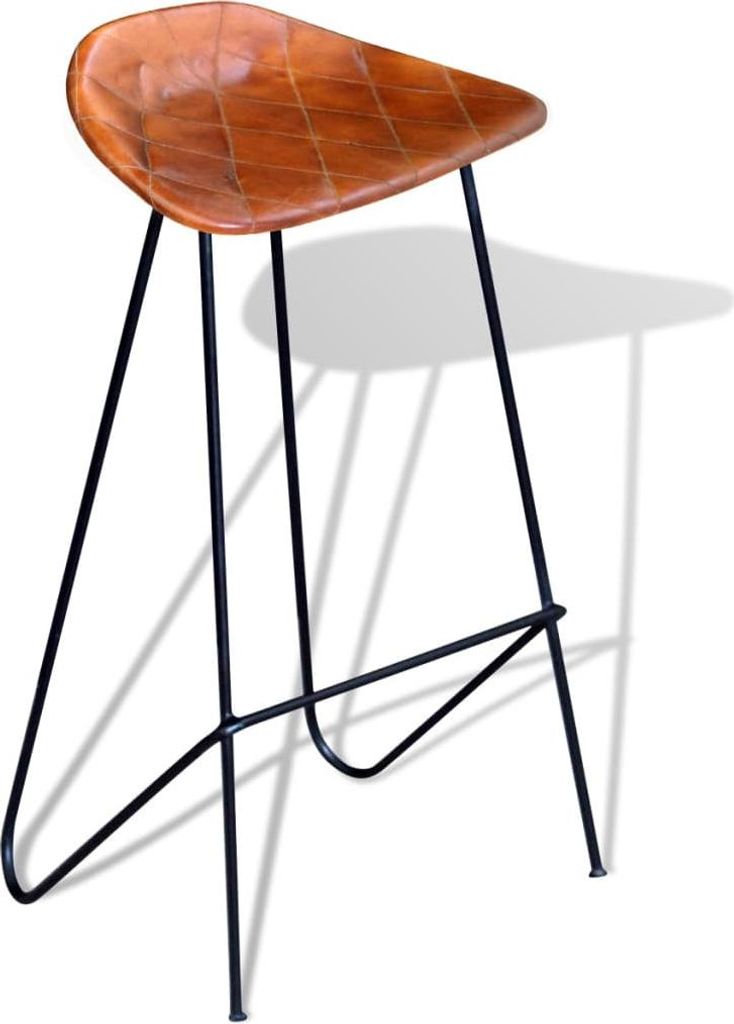 vidaXL Barhocker 6 Stk. Braun Echtleder