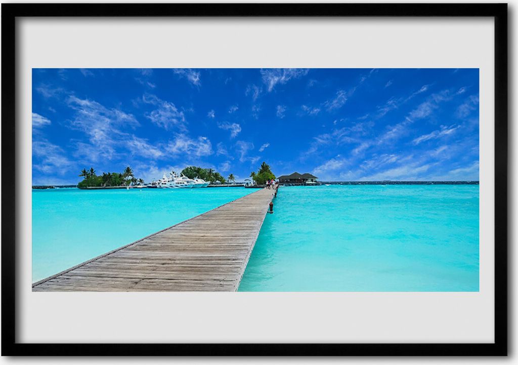 Bild 70x50 MDF-Rahmen Wandkunst Sea Bridge Architektur