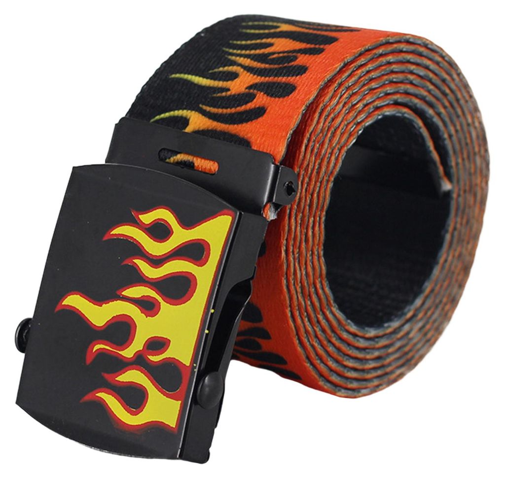 Taillengürtel mit exquisitem Muster, strapazierfähigem Stoff, Herrengürtel mit Flammenprint, Taillenband-Verzierung, Geburtstagsgeschenk
