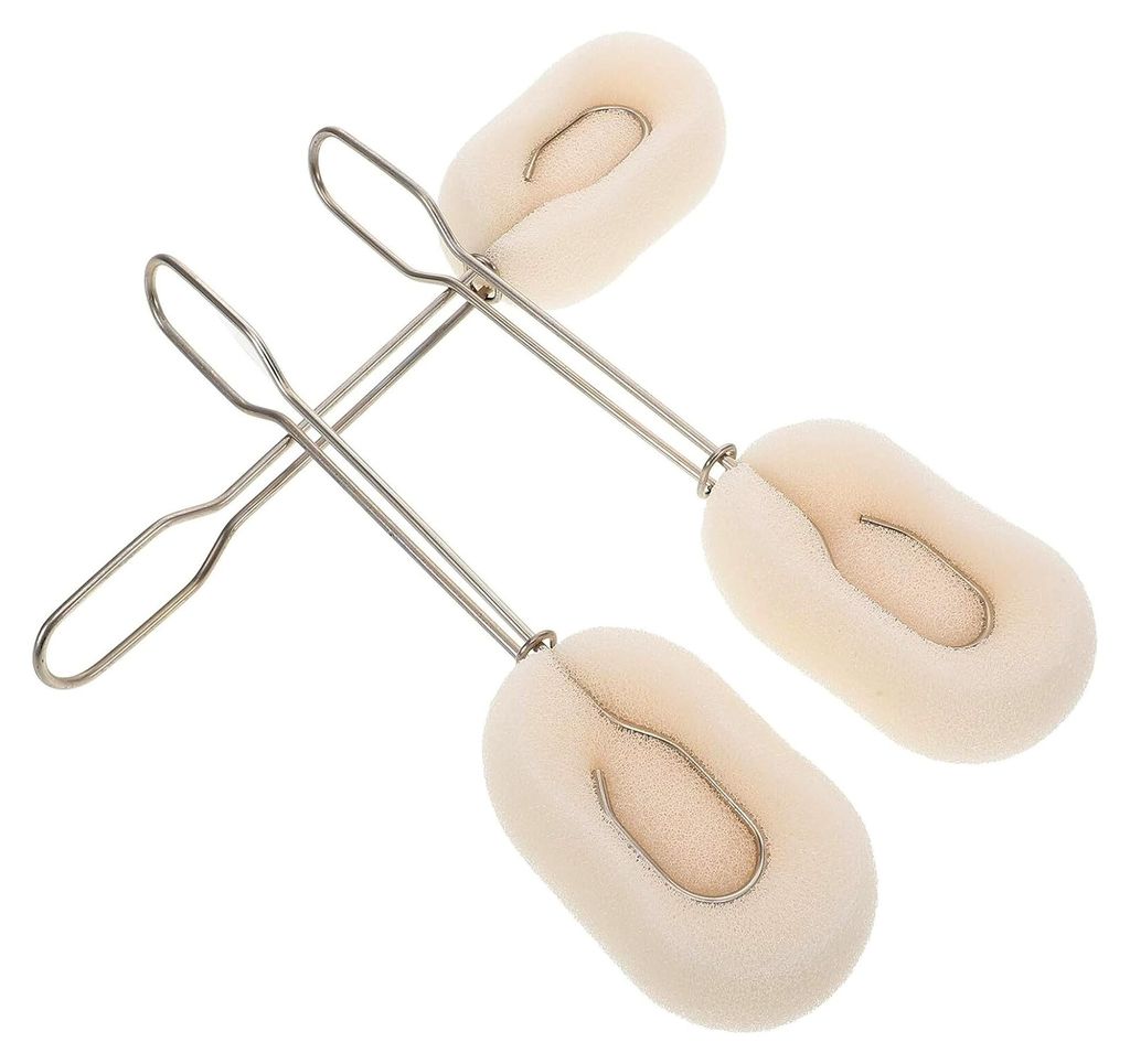 3-teiliges Set Flaschen- und Becherreinigungsbürsten mit langlebigem Edelstahlgriff und austauschbaren Schwammköpfen, schonend für empfindliche ...