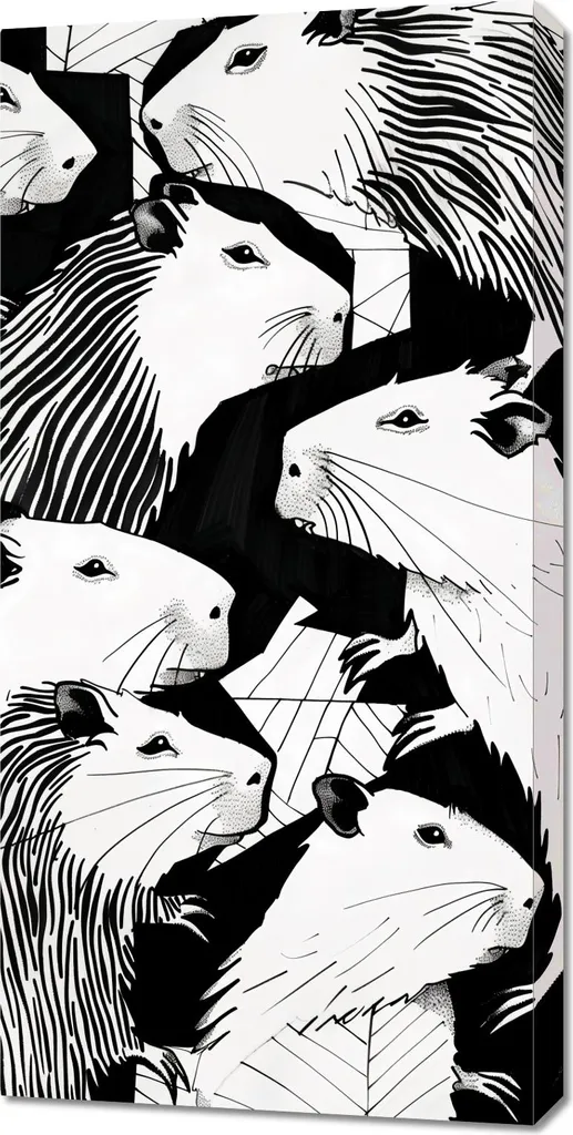 Image 50 x 100 cm Marmottes Bavardes - Tableau Déco Murale Original