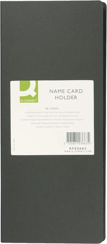 Lot de 12 Porte-cartes de visite Q-Connect KF03663 Noir pour 96 Cartes