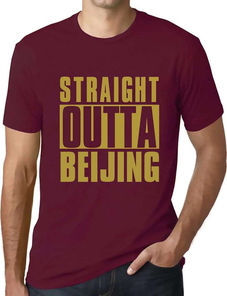 Herren Grafik T-Shirt Direkt aus Peking – Straight Outta Beijing – Öko-Verantwortlich Vintage Jahrgang Kurzarm Lustige Druck Geburtstag Gesche...