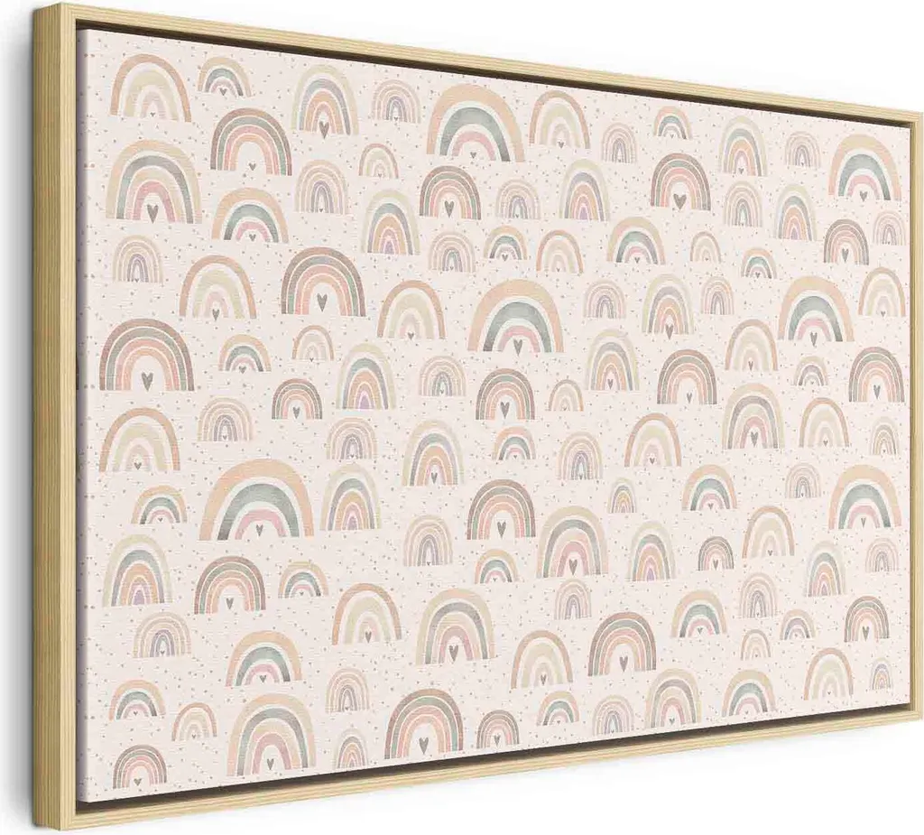 Quadro Arcobaleno Pastello 60x40 cm - Decorazione Cameretta Bimbi
