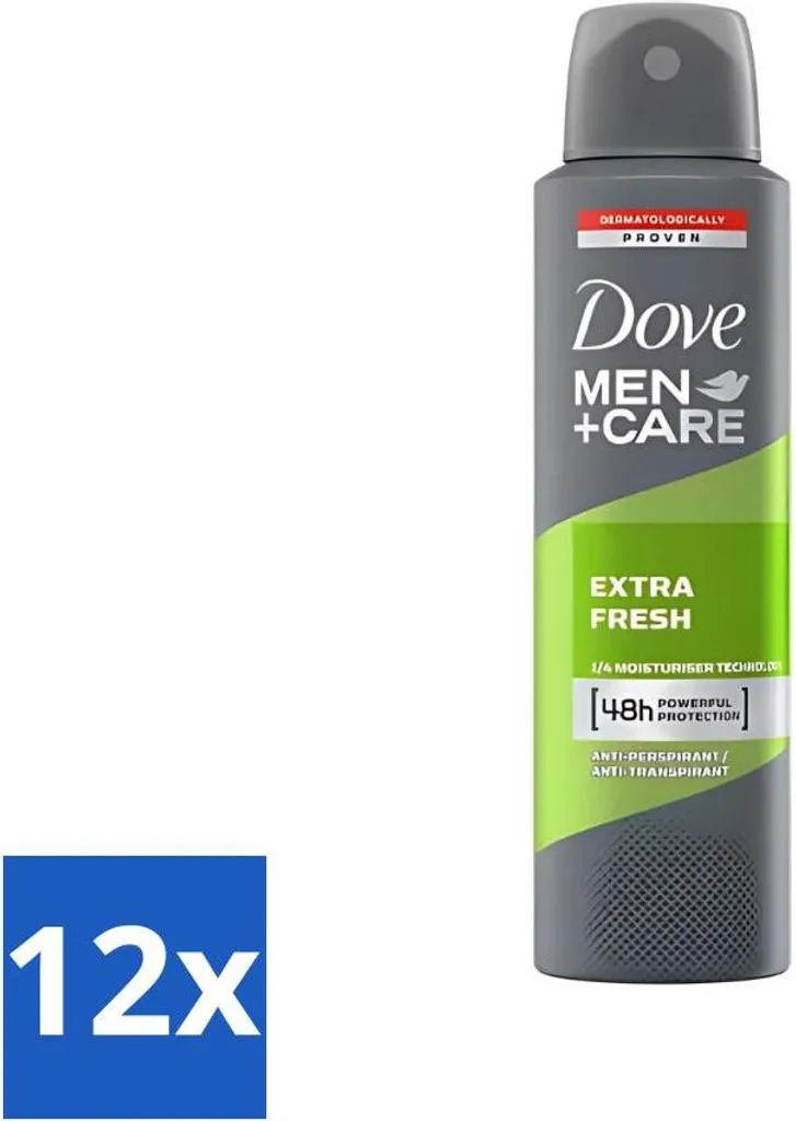 Déodorant Homme Dove Extra Fresh 150ml - Pack de 12 pour Fraîcheur 48h