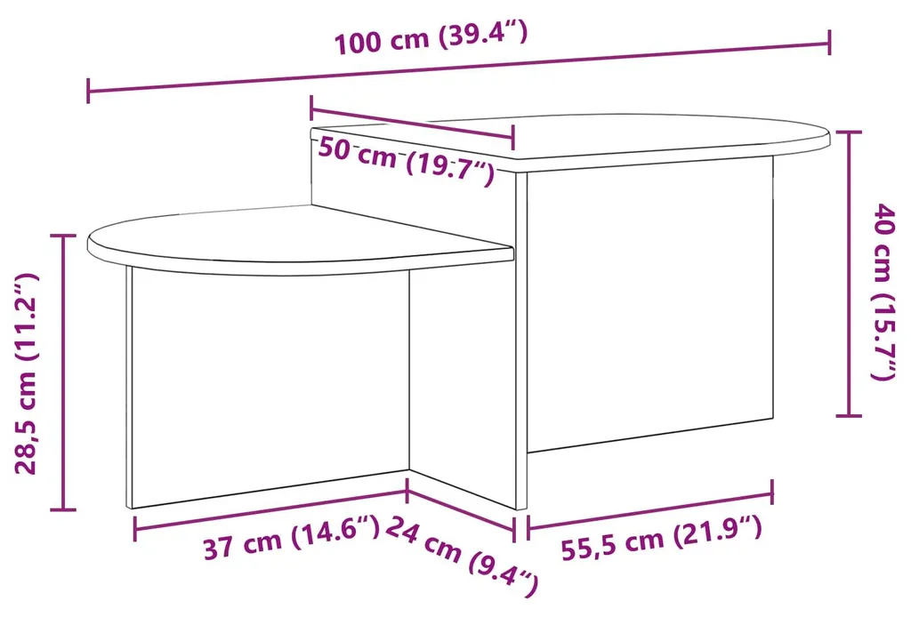Table basse de salon blanche 100 cm idéale pour petit espace et studio - 8