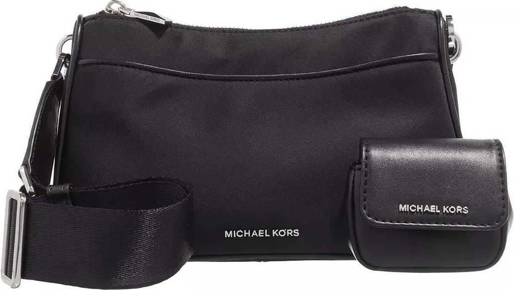 Pochette Michael Kors Jet Set Noire en Cuir avec Zip et Bandoulière