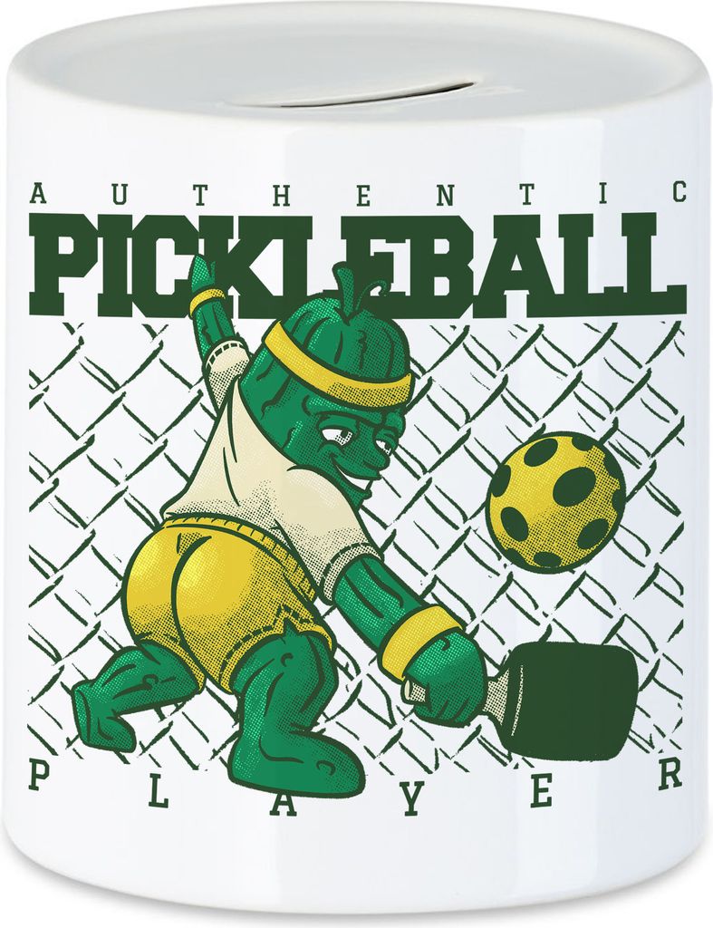 Authentic Pickleball Spardose Spieler Humor Design Geschenk Freund Sportlustig