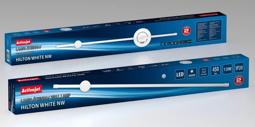 Applique LED Activejet AJE-HILTON pour un Éclairage de Bureau ou Chambre