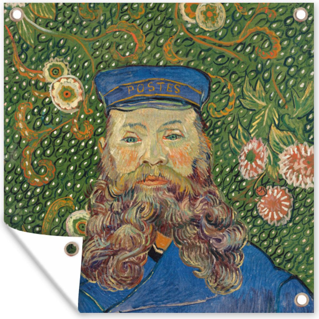 MuchoWow 100x100 cm Outdoor-Poster Gartendeko Sichtschutz Garten Poster für den Garten Porträt des Postboten Joseph Roulin - Vincent van Gogh
