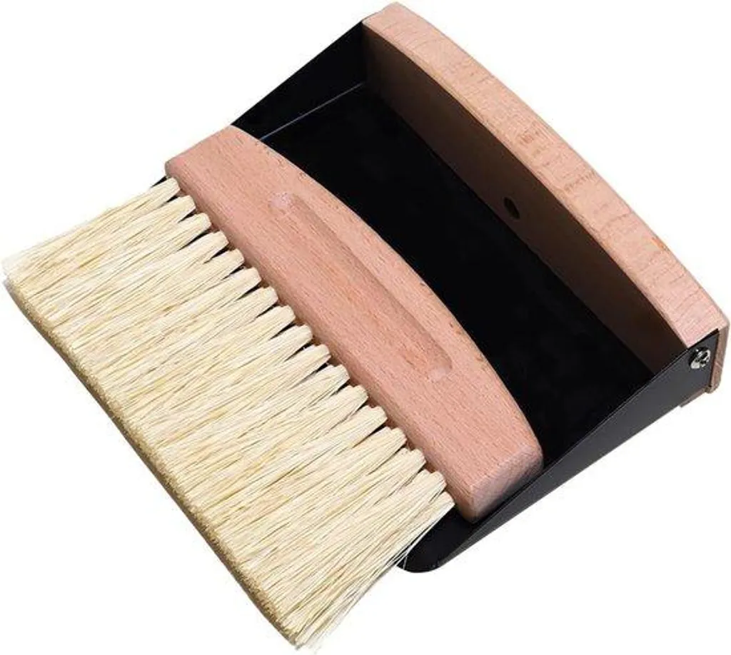 Mini-kit pelle à poussière et balayette bois pour miettes de table