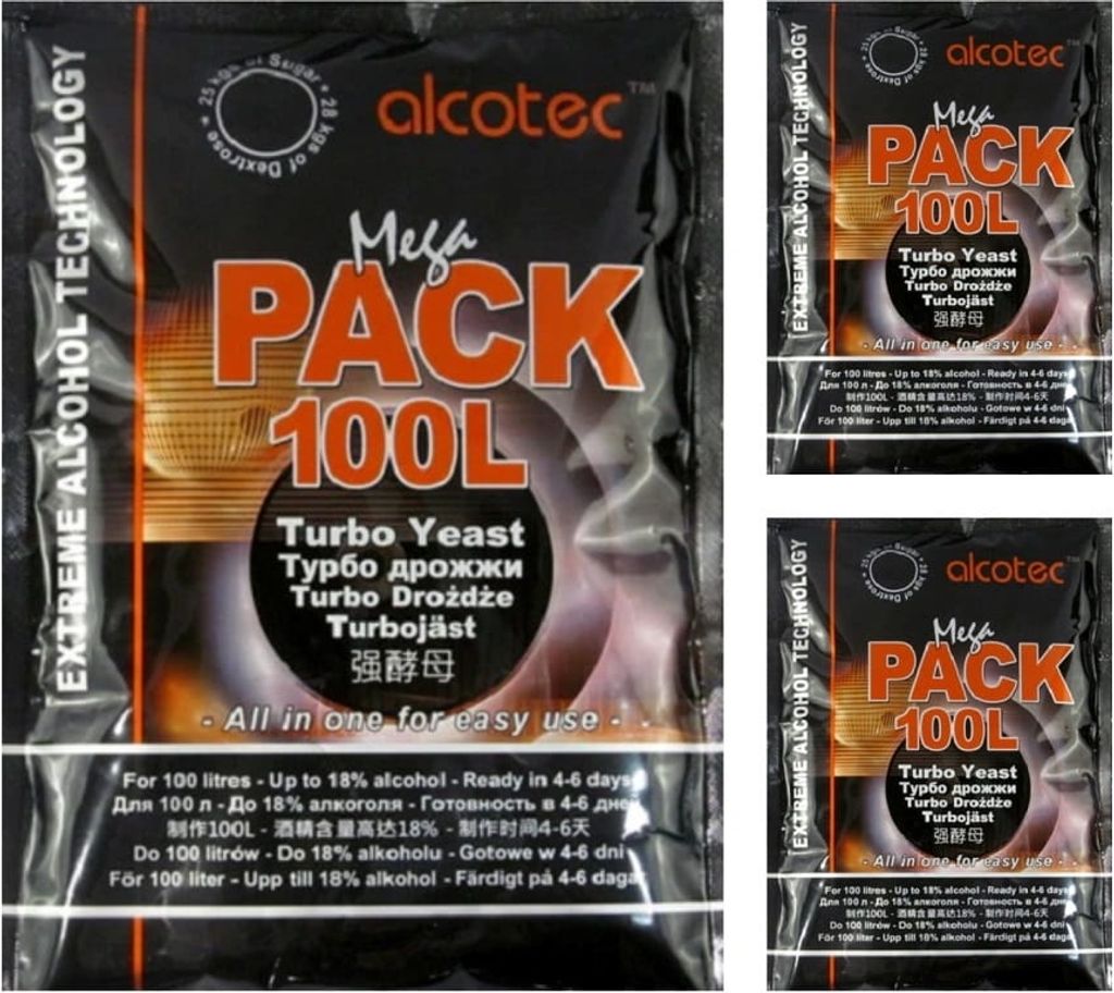 HUGBERT Alcotec Mega Pack 100L Vodka Alkohol Gärhefe Produktbild 