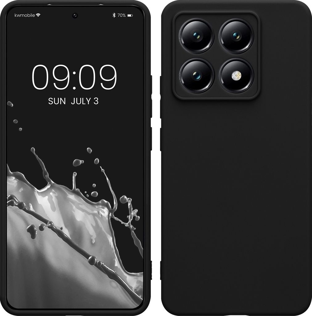 kwmobile Handyhülle kompatibel mit Xiaomi 14T Hülle - Handy Case aus weichem Silikon in Schwarz matt