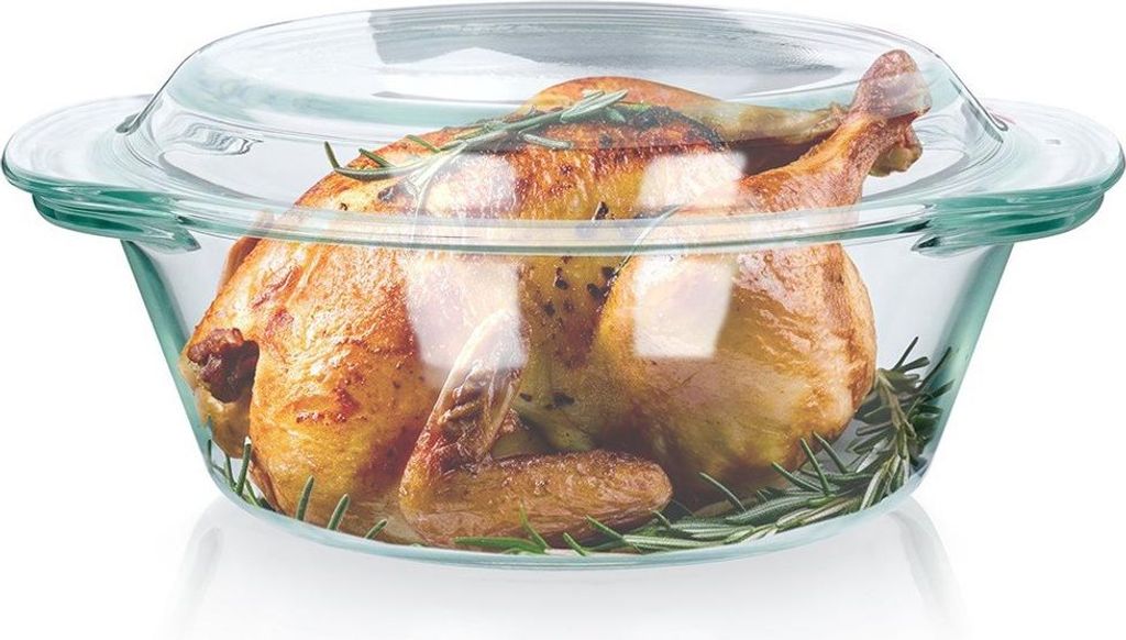 Ofenfeste Auflaufform aus Glas zum Backen, Bräter, 1,83 l